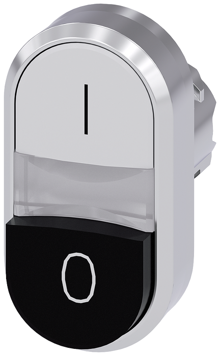 SIEMENS ILLUMINATED TWIN PUSHBUTTON, WHITE,BLACK SKU: 3SU1051-3BB61-0AK0