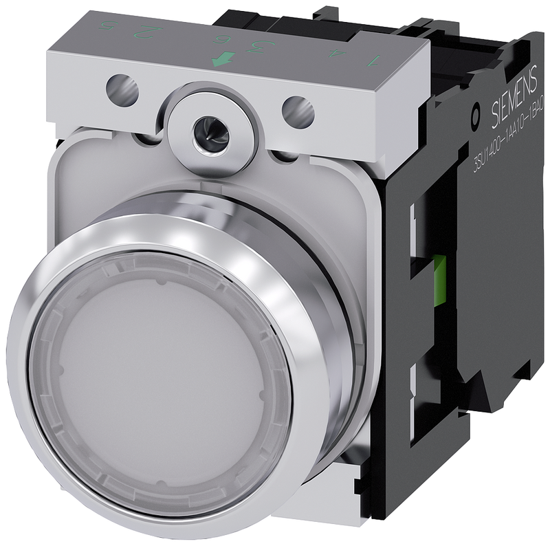 SIEMENS PULSADOR LUMINOSO BLANCO 1NA LED 230VAC METAL -COMP