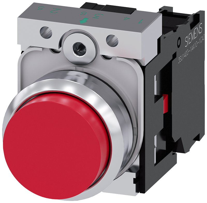 SIEMENS BOTON NO RASANTE ROJO 1NC -COMP METAL