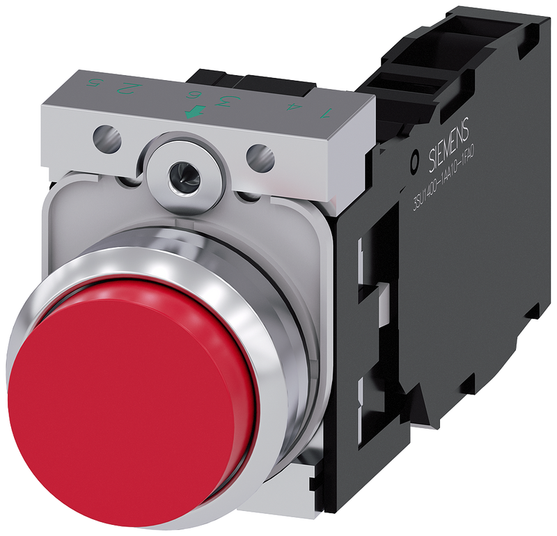 SIEMENS BOTON ROJO NO RAS 1NA+1NC COMP METALICO
