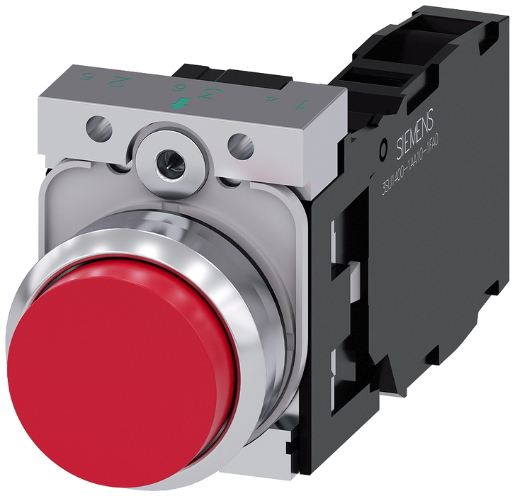 SIEMENS BOTON ROJO NO RAS 1NA+1NC COMP METALICO