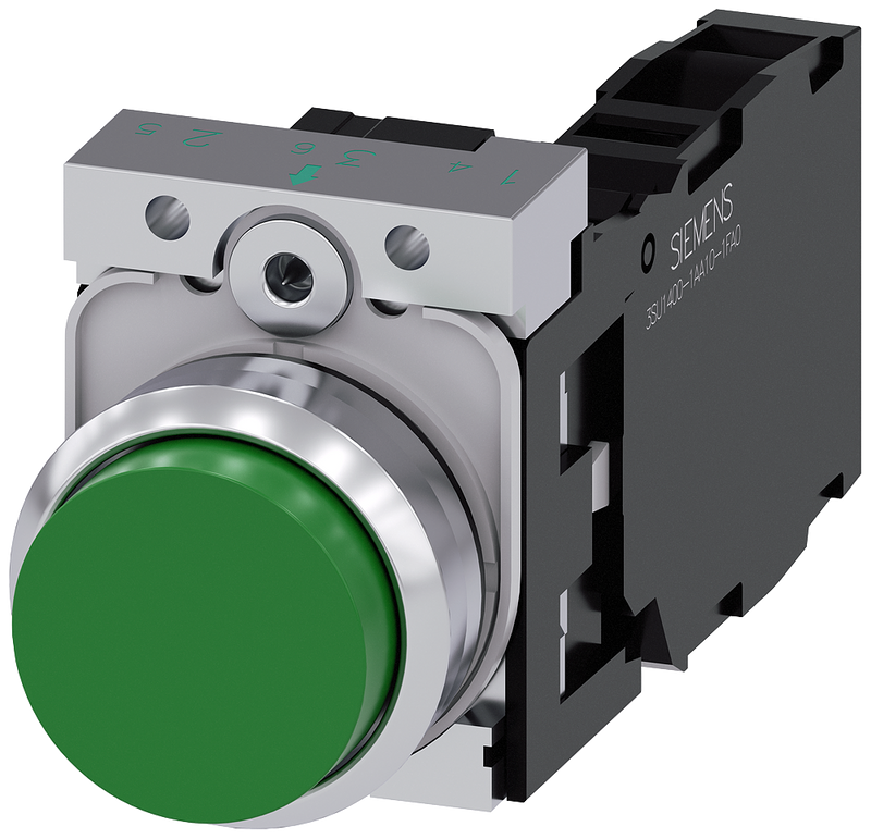 SIEMENS BOTON VERDE NO RAS 1NA+1NC COMP METALICO