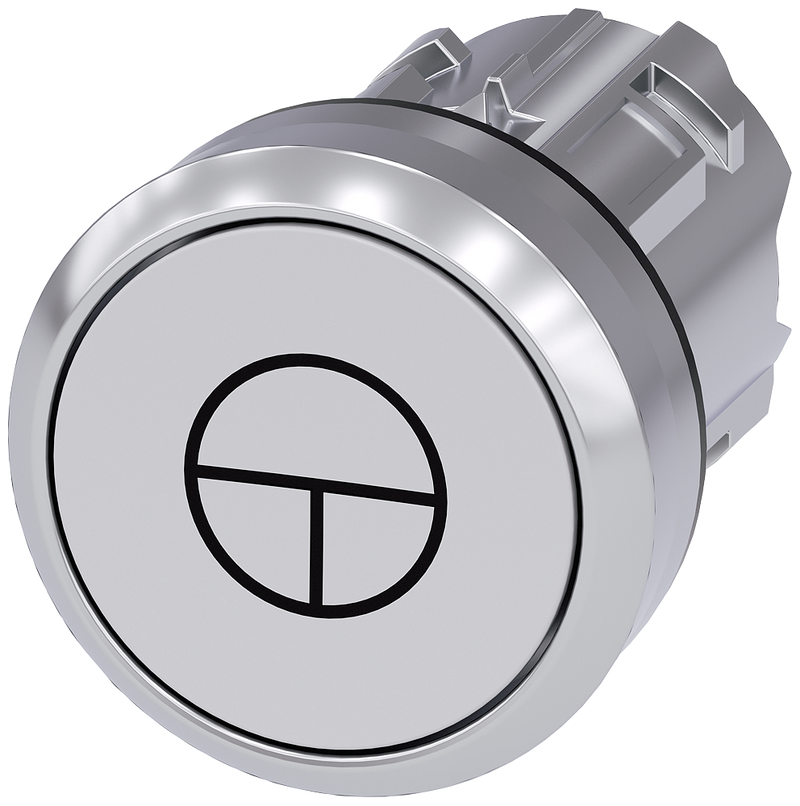 SIEMENS PULSADOR 22MM METAL BLANCO  SIMBOLO MODO JOG  RASANTE