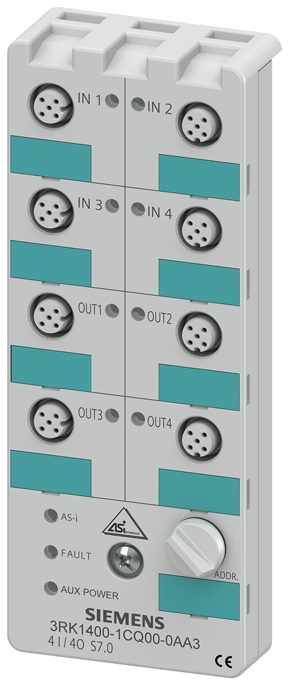 SIEMENS I-O MODULE 4I-4O 24 VDC PNP OUT