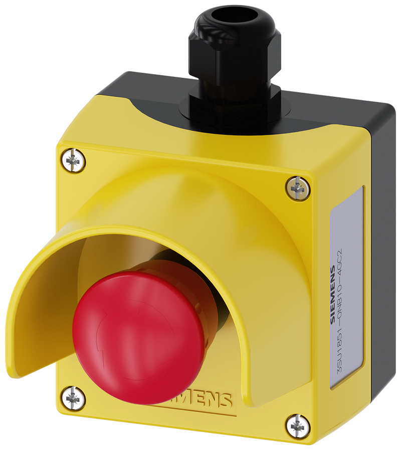 SIEMENS CAJA AS-I AMARILLA CON COLLAR PULSADOR PARO EMERG