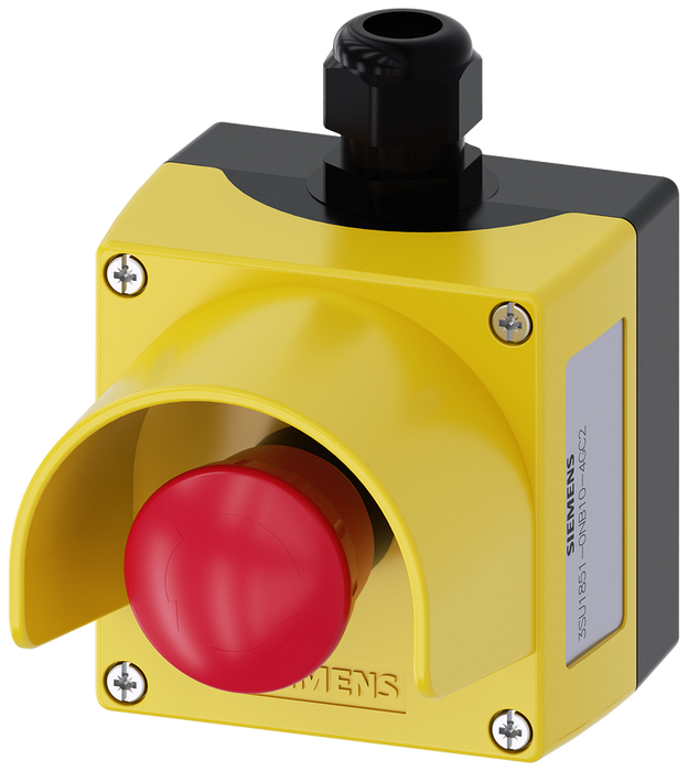SIEMENS CAJA AS-I AMARILLA CON COLLAR PULSADOR PARO EMERG