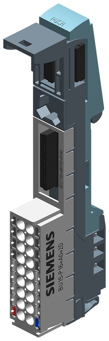 SIEMENS SIPLUS ET 200SP BU15-P16+A0+2D TX RAIL