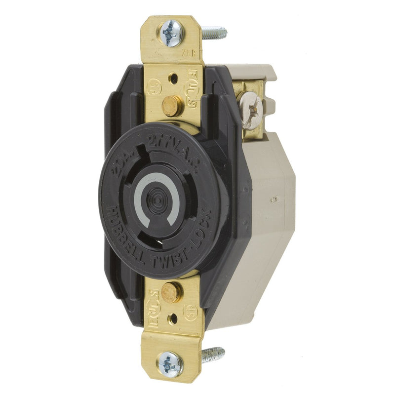 HUBBELL RECEPTACULO MEDIA VUELTA 2P 3H 20A 277VAC