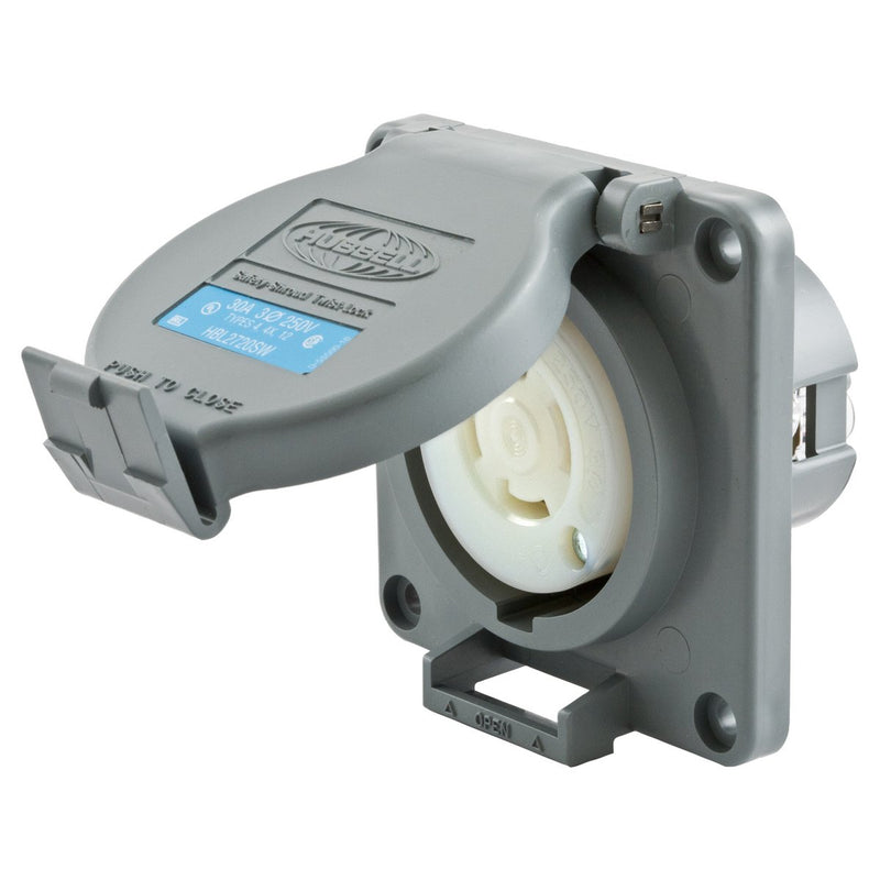 HUBBELL RECEPT T LOCK WATERTIGHT 3P 4H 30A 250V