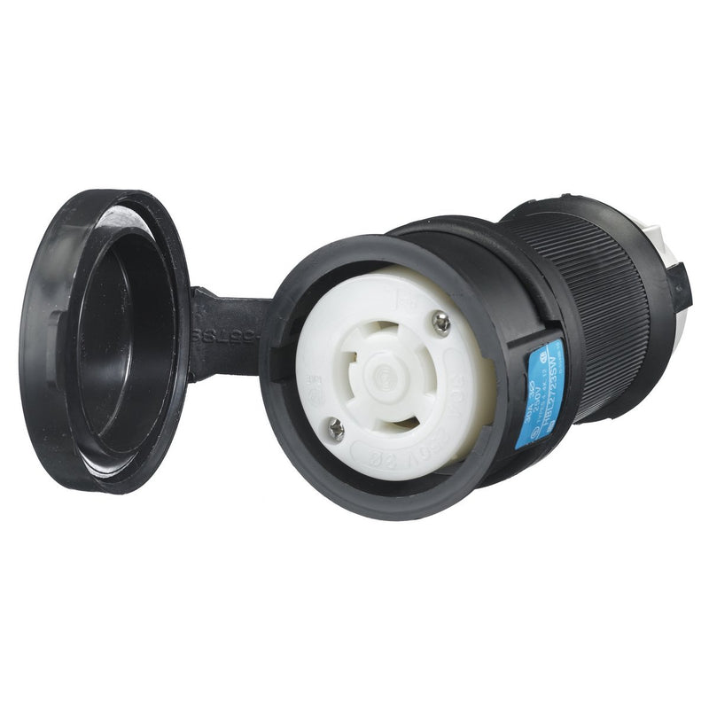 HUBBELL LKG WT S/SHRD CONN 30A3P 250V L15-30R HBL2723SW
