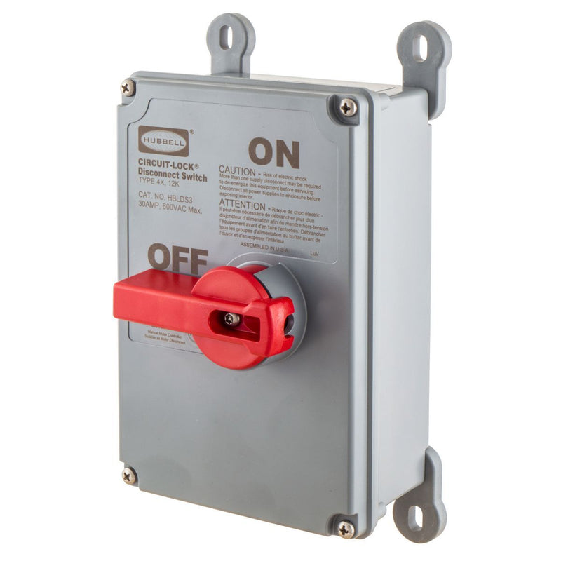 Hubbell Desconectador No Metalico 30A 4X SKU: HBLDS3