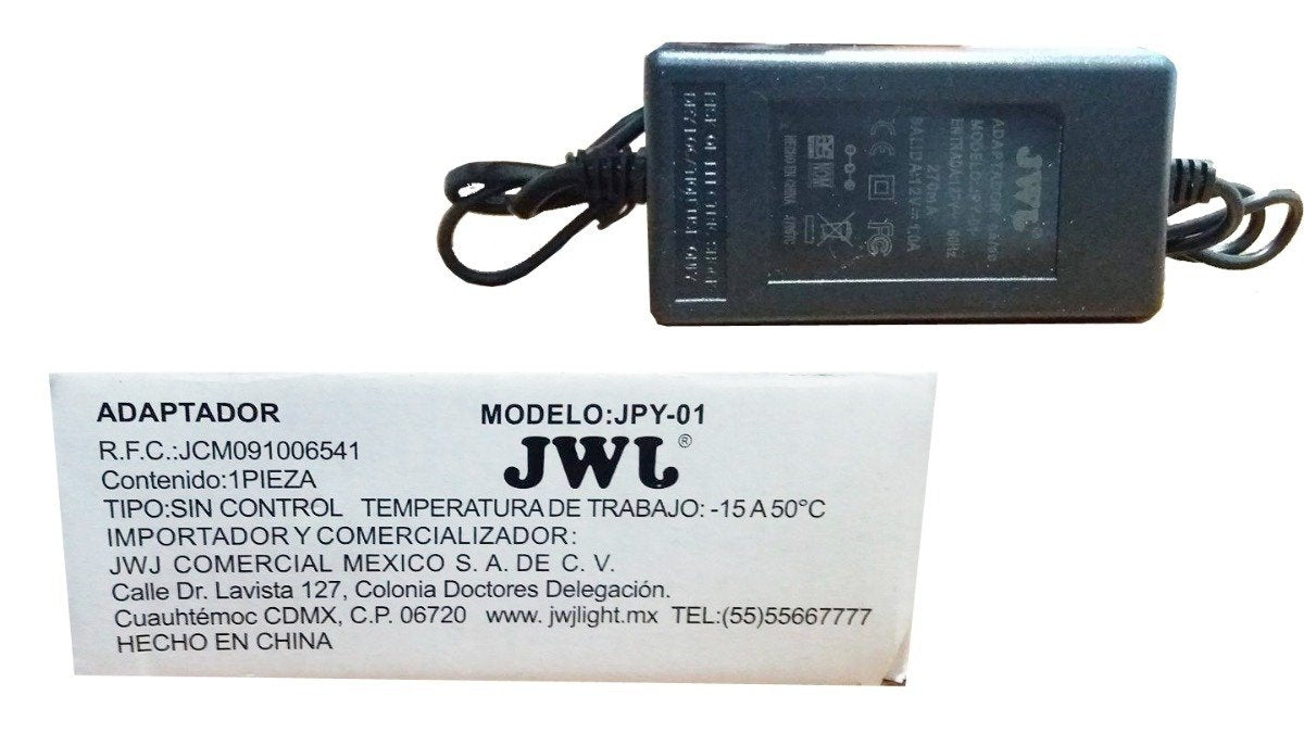JWJ Regulador P/Tira Led 3528 Ent 120Vca Sal 12Vdc SKU: JPy-01