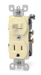 LEVITON CONTACTO Y APAGADOR PALANCA MARFIL 15AMP 127V