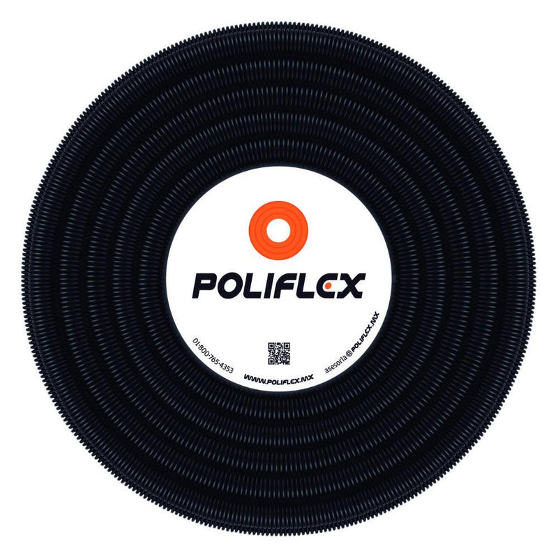 POLIFLEX ranurado 3/8"" negro rollo 50 mts SKU: POLIFLEXNER38