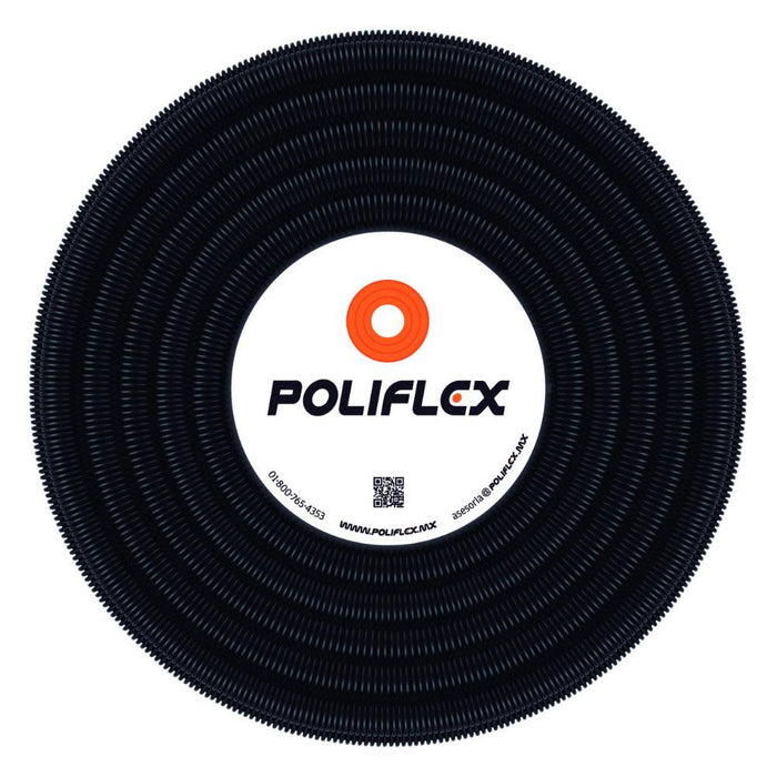 POLIFLEX ranurado 3/8"" negro rollo 50 mts SKU: POLIFLEXNER38