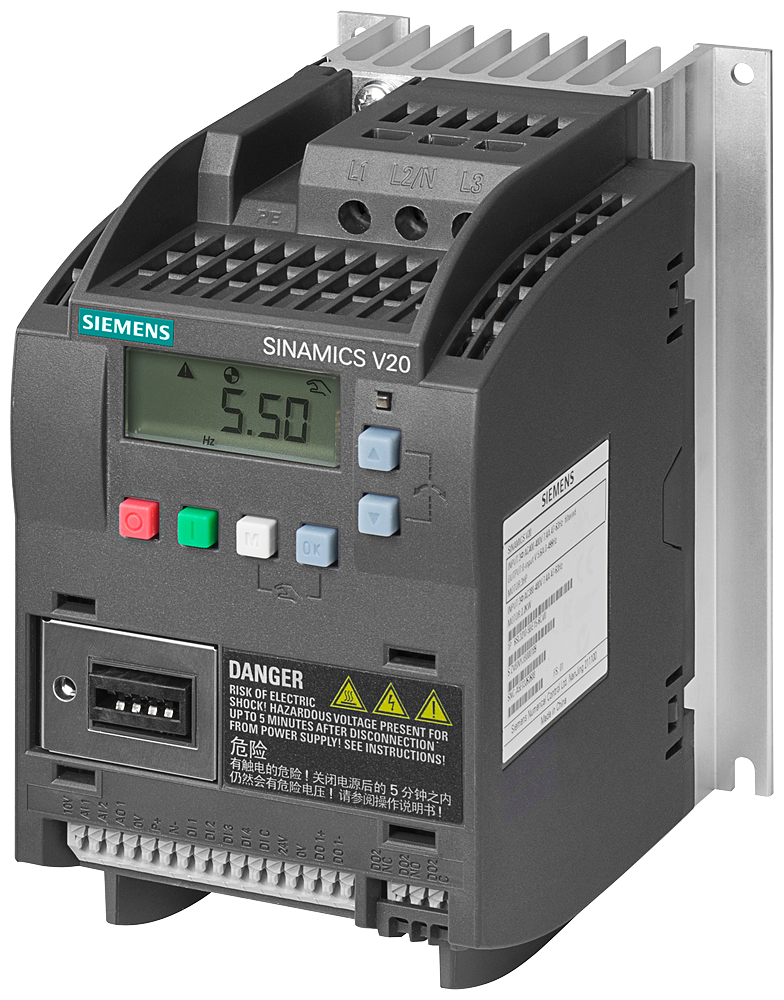 SIEMENS SINAMICS VARIADOR V20 0.75HP 380-480VAC C/BOP C/FILTRO