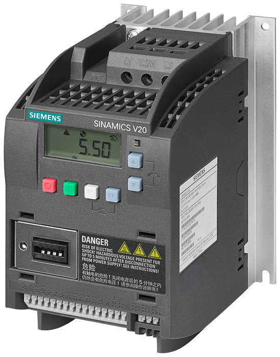 SIEMENS SINAMICS VARIADOR V20 1HP 380-480VAC C/BOB C/FILTRO