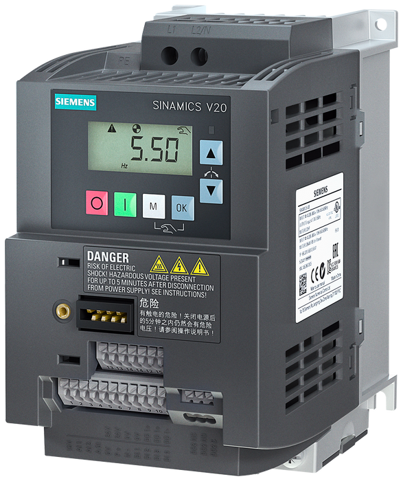 SIEMENS SINAMICS V20 DRIVE 1.5KW 200-240VAC MODBUS RTU