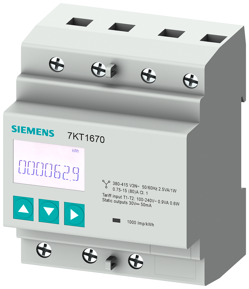 SIEMENS SENTRON 7KT PAC 1600 LCD L:L 400V L:N 230V 80A MODBUS