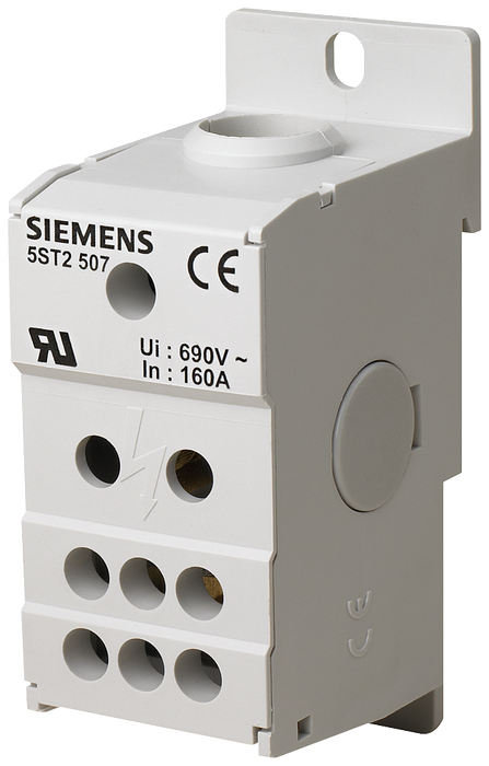 SIEMENS BLOQUE DE DIST 1P 160A ENT 1X70MM2 SAL 6X16MM2