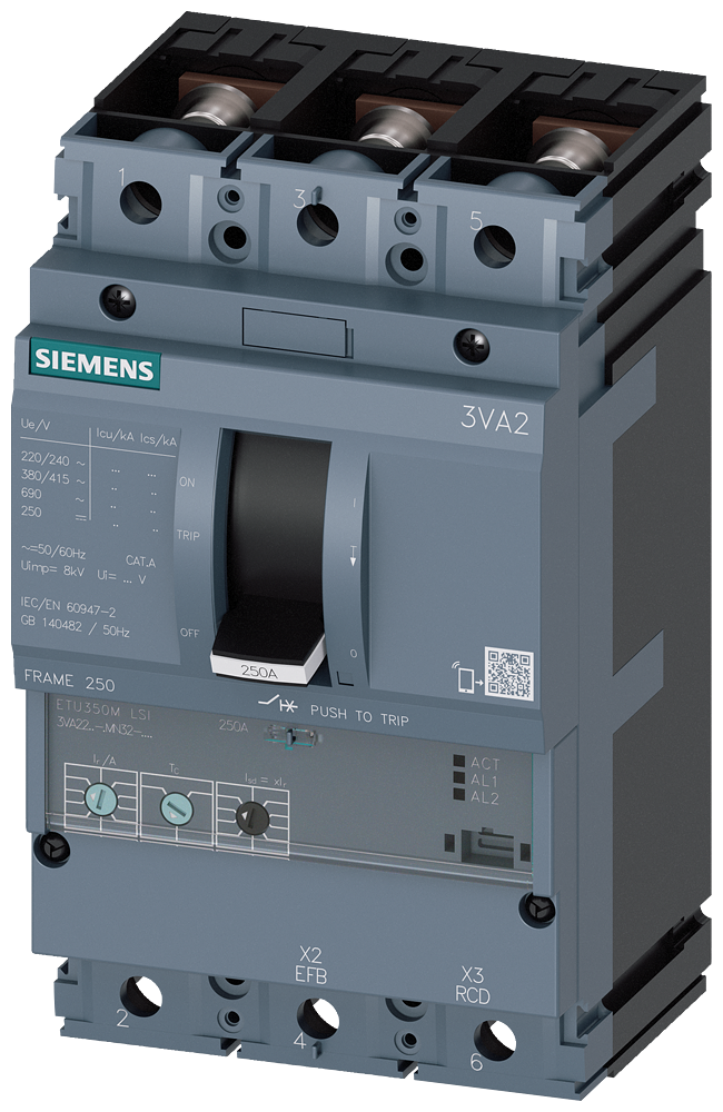 SIEMENS INT TERMOMAG 3VA2 63-160A 110kA 415V