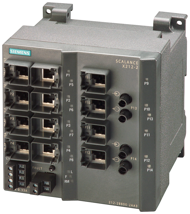 SIEMENS SWITCH SCALANCE 12xRJ45 10/100 Mbit/s 2xFO ADMINISTRABLE X212-2