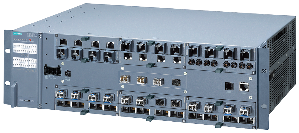 SIEMENS SCALANCE XR552-12M MANAGEDIE SIWTCH RACK 19"