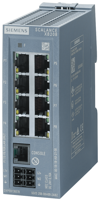 SIEMENS SIMATIC SCALANCE XB208 IEC 62443-4-2 RJ45 10/100