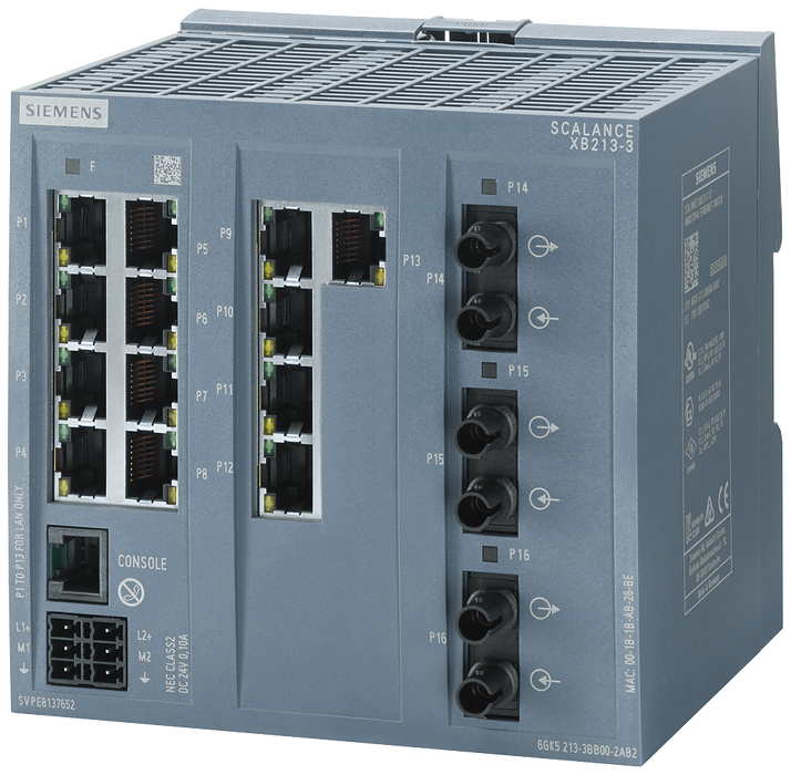 SIEMENS SWITCH SCALANCE 13XRJ45 10/100 Mbit/s 3xFO 1xCONSOLE-PORT XB213-3