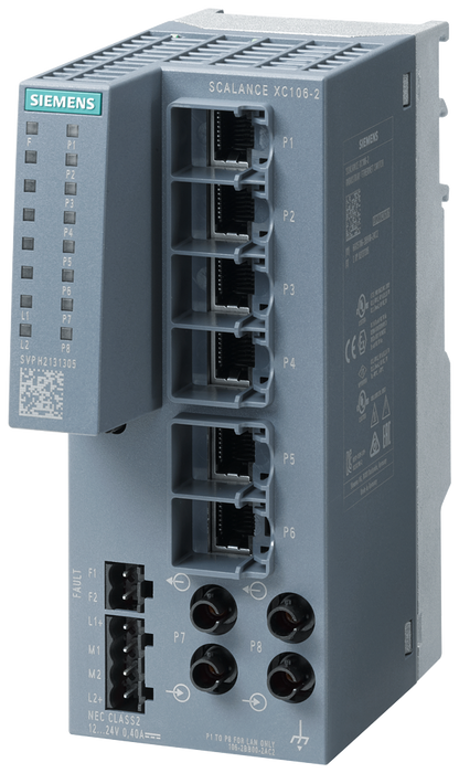 SIEMENS SWITCH SCALANCE 6xRJ45 10/100 Mbit/s 2xFO XC106-2