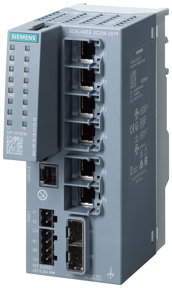 SIEMENS SWITCH SCALANCE 6xRJ45 10/100 Mbit/s 2xSFP ADMINISTRABLE XC206-2SFP