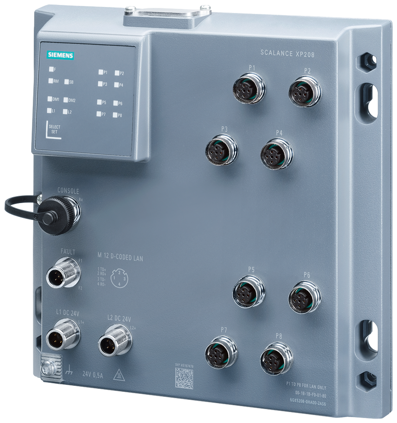 SIEMENS SWITCH SCALANCE 8xM12 10/100 Mbit/s IO DEVICE ADMINISTRABLE XP208