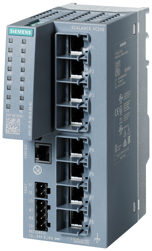 SIEMENS SIMATIC SWITCH SCALANCE 8xRJ45 10/100 Mbit/s ADMINISTRABLE XC208