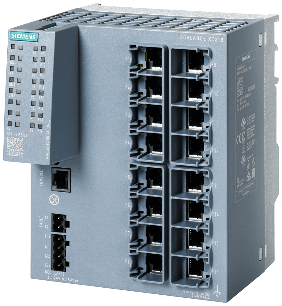 SIEMENS SCALANCE XC216 MANAGEABLE LAYER 2 IE ETHERNET SWICTH — Dimeint.com