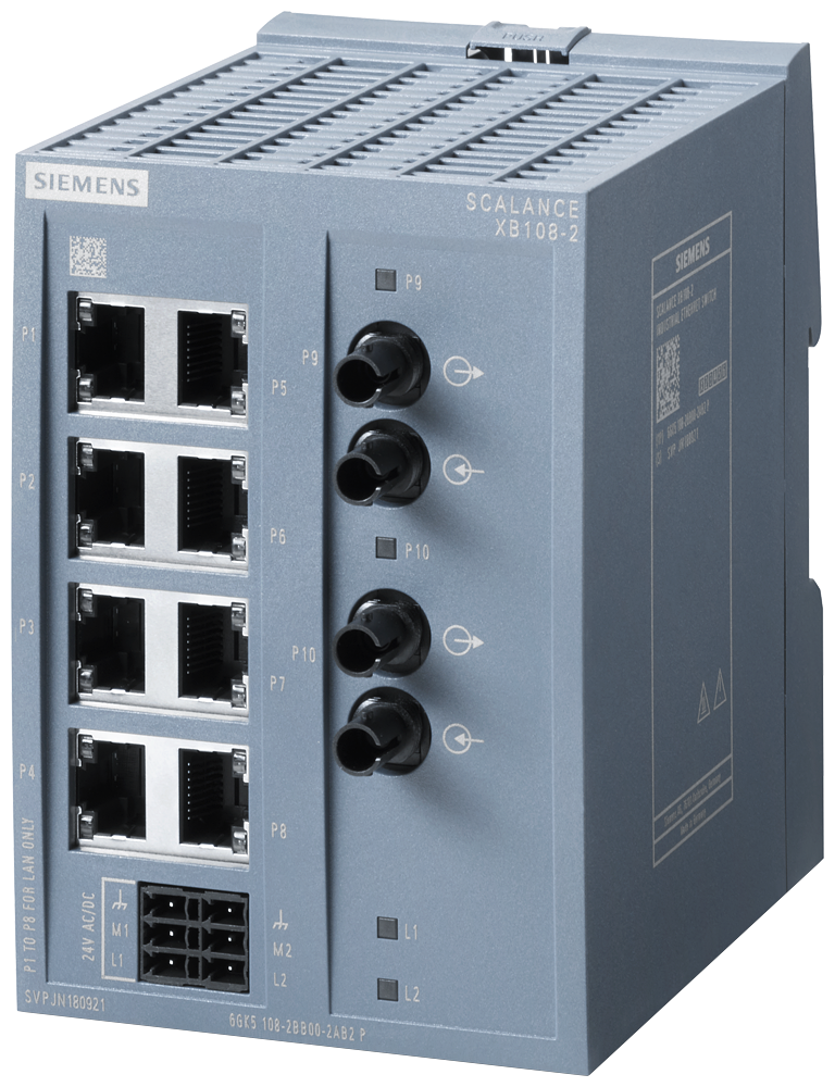 SIEMENS SWITCH SCALANCE 8xRJ45 10/100 Mbit/s 2xFO XB108-2