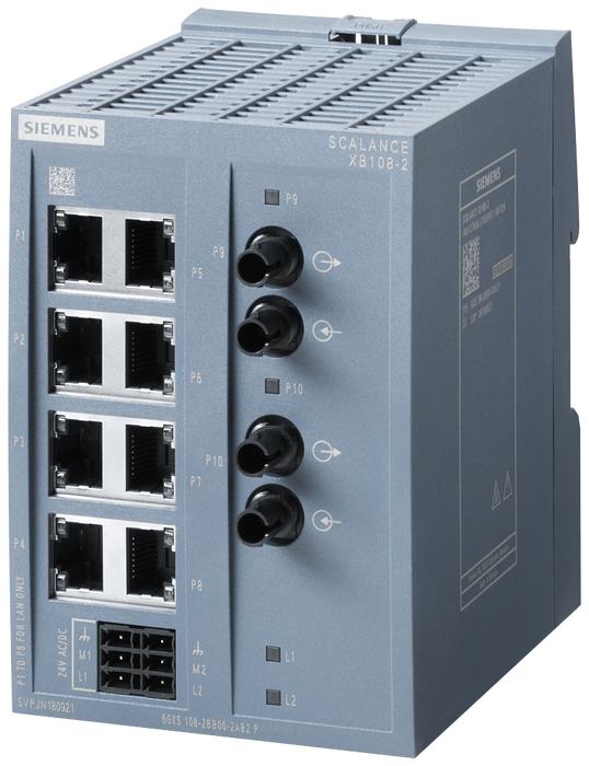 SIEMENS SWITCH SCALANCE 8xRJ45 10/100 Mbit/s 2xFO XB108-2