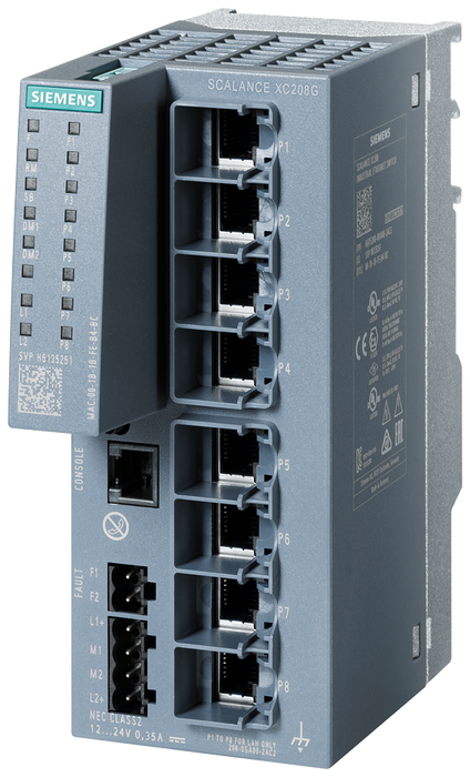 SIEMENS SWITCH SCALANCE XC2G IEC 62443-4-2 8 puertos 10/100/1000