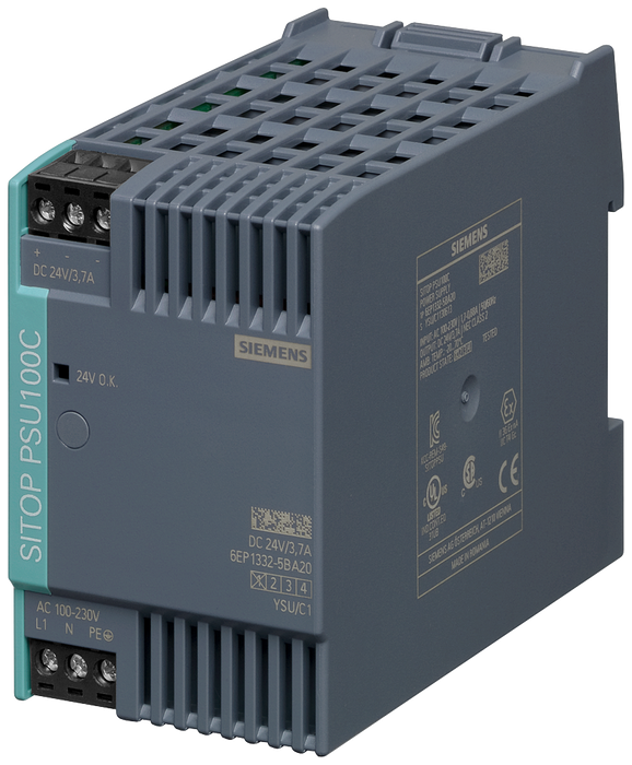 SIEMENS FUENTE SITOP PSU100C 1F 120-230VAC SAL 24VDC 3.7A