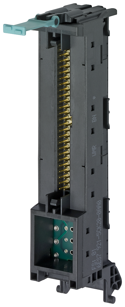 SIEMENS SIMATIC FRONT CONNECTOR MODULE WITH 1X50 POLE IDC CONNECTOR FOR ANALOG 40 POLE I/O MODULES OF THE S7-1500 POTENTIAL SUPPLY OVER INFEED ELEMENT