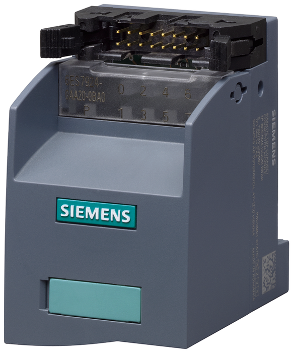 SIEMENS SIMATIC CONNECTION MODULE TP1 8 CHANNELS U 2X2 TERMINALS F POTENTIAL SUPPLY TYPE: PUSH-IN TERMINAL WITH LED VPE=1 UNIT 16 POLE IDC CONNECTOR F CABLE