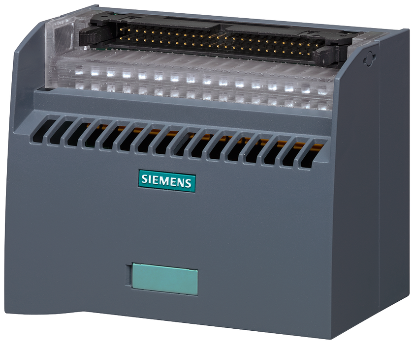 SIEMENS SIMATIC CONNECTION MODULE TP1 32 CHANNELS A 4X2 TERMINALS F POTENTIAL SUPPLY TYPE: PUSH-IN TERMINAL WITHOUT LED VPE=1 UNIT 50 POLE IDC CONNECTOR F CABLE