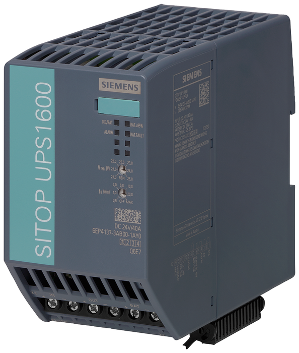 SIEMENS SIMATIC SITOP UPS1600 40 A USB UNINTERRUPTED POWER SUPPLY WITH USB INTERFACE INPUT: 24 V DC OUTPUT: 24 V DC/40 A
