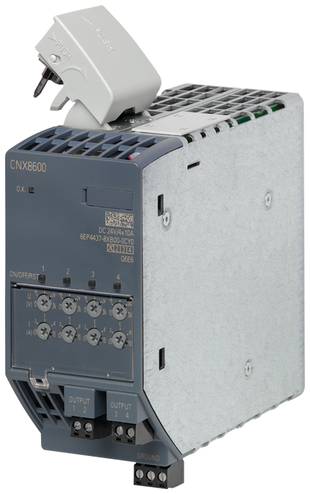 SIEMENS SIMATIC SITOP CNX8600 4X10 A EXTENSION MODULE FOR PSU8600 OUTPUT: 24 V DC/4X 10 A