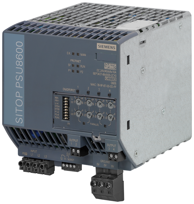 SIEMENS FUENTE SITOP PSU8600 3F 400-500VAC SAL 4x24VDC 40A C/PROFINET