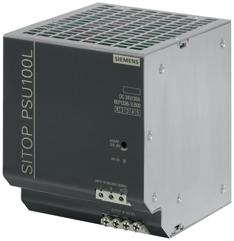 SIEMENS FUENTE SITOP PSU100L 1F 100 o 240VAC SAL 24VDC 20A