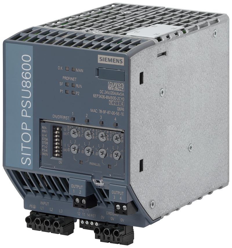 SIEMENS FUENTE SITOP PSU8600 3F 400-500VAC SAL 4x24VDC 5A