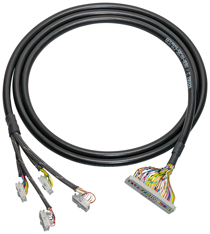 SIEMENS SIMATIC CONNECTING CABLE UNSHIELDED F SIMATIC S7-300/1500 0 14 MM2 BETWEEN FRONT CONNECTOR MODULE 4 X 16 POLE AND CONNECTION MODULE 1 X 50 POLE WITH IDC CONNECTORS L = 8 0 M