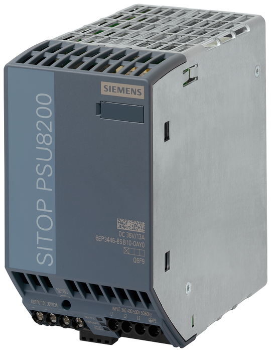 SIEMENS SIMATIC SITOP PSU8200 36 V/13 A STABILIZED POWER SUPPLY INPUT: 3 AC 400-500 V OUTPUT: 36 V DC/13 A