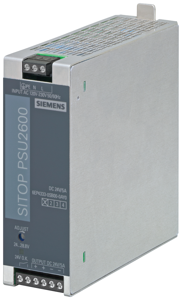 SIEMENS SIMATIC SITOP PSU2600 24 V/5 A STABILIZED POWER SUPPLY INPUT: 230 V AC OUTPUT: 24 V DC/5 A