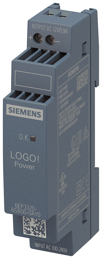 SIEMENS FUENTE LOGO POWER 1F 100-240VAC SAL 12VDC 0.9A